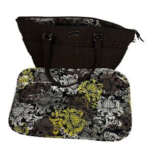 Vera Bradley Brown Quilted Baby Bag with Changing Pad